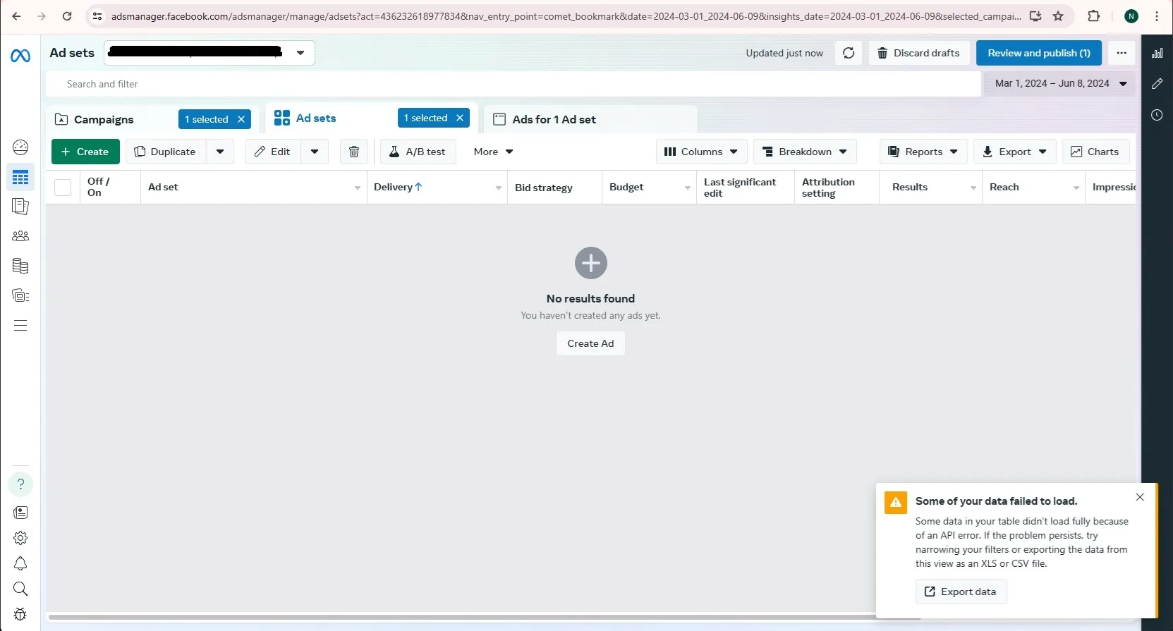 Some of your data failed to load