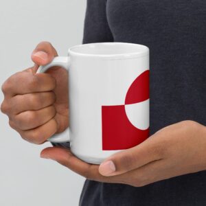 White glossy mug - Greenland Flag