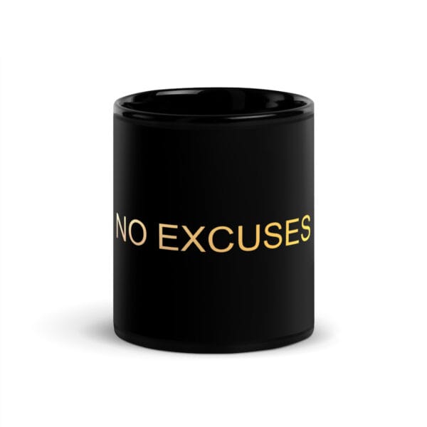 Black Glossy Mug - The Alpha Code Series - NO EXCUSES